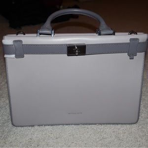 Michael Kors Tatiana Gray Medium Satchel Leather
